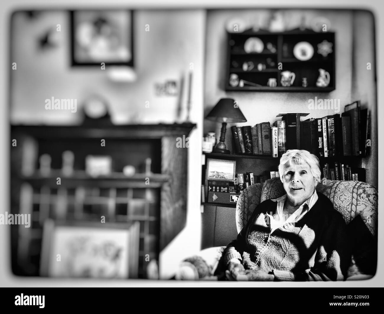 Senior citizen at home - Smartphone Captured Stock Image