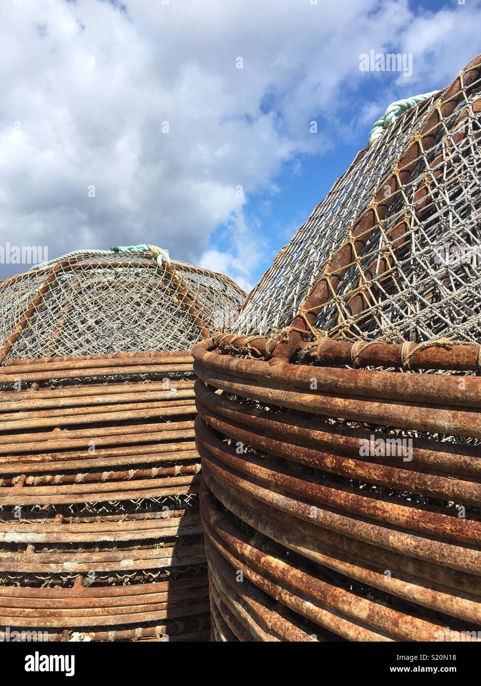 Stacks of King Crab Pots, Southeast Alaska Stock Photo Alamy