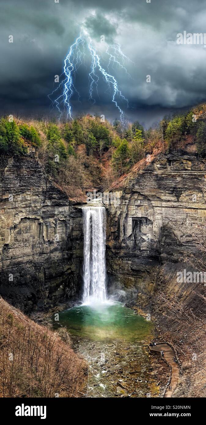Taughannock Falls, Ithaca, New York, USA - Smartphone Captured Stock Image