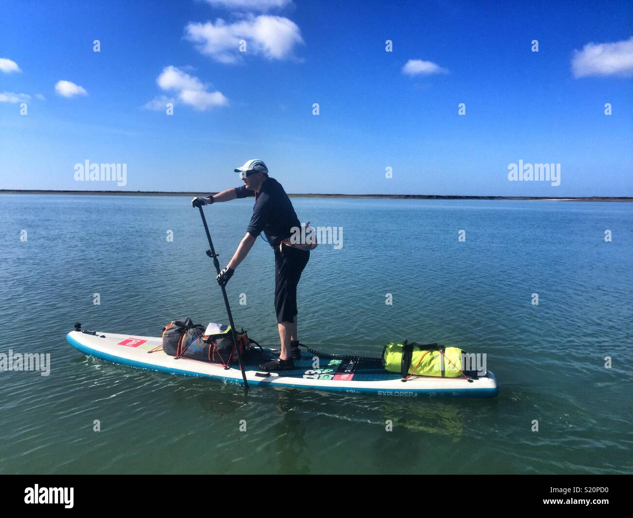Exploring by Paddleboard - Smartphone Captured Stock Image