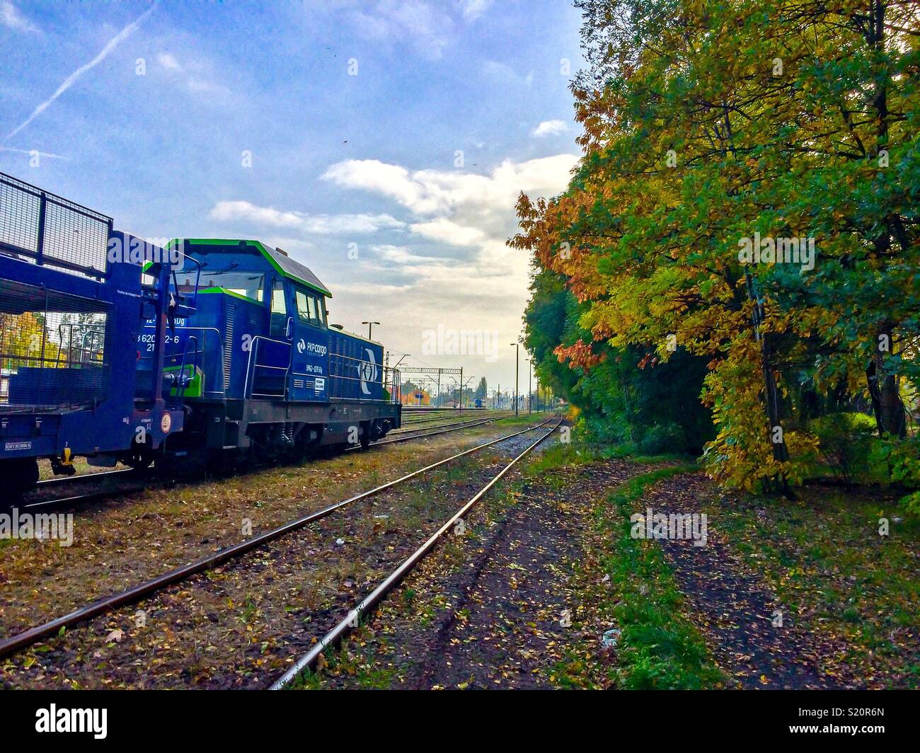 Atumn train Stock Photo