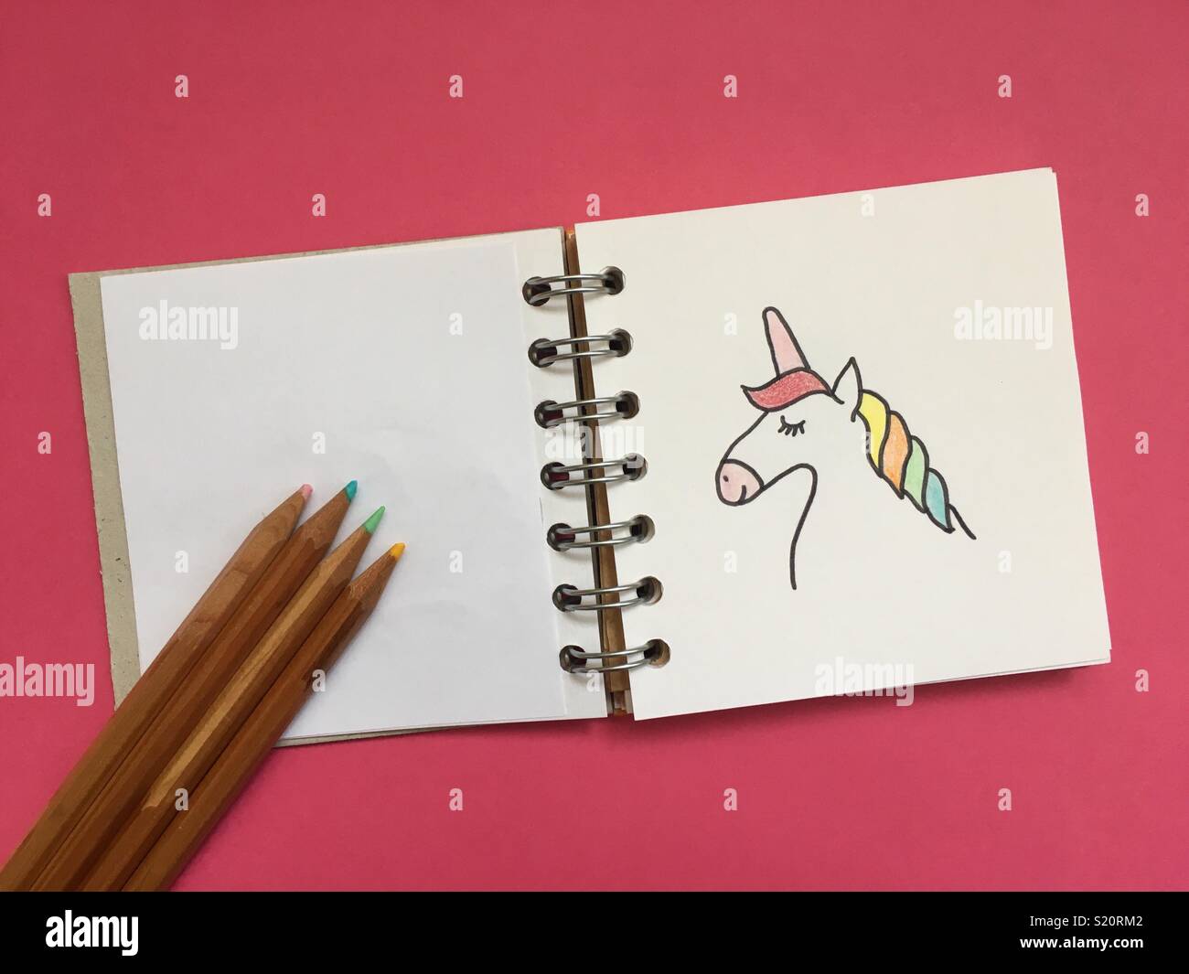 Simple drawing of a unicorn Stock Photo