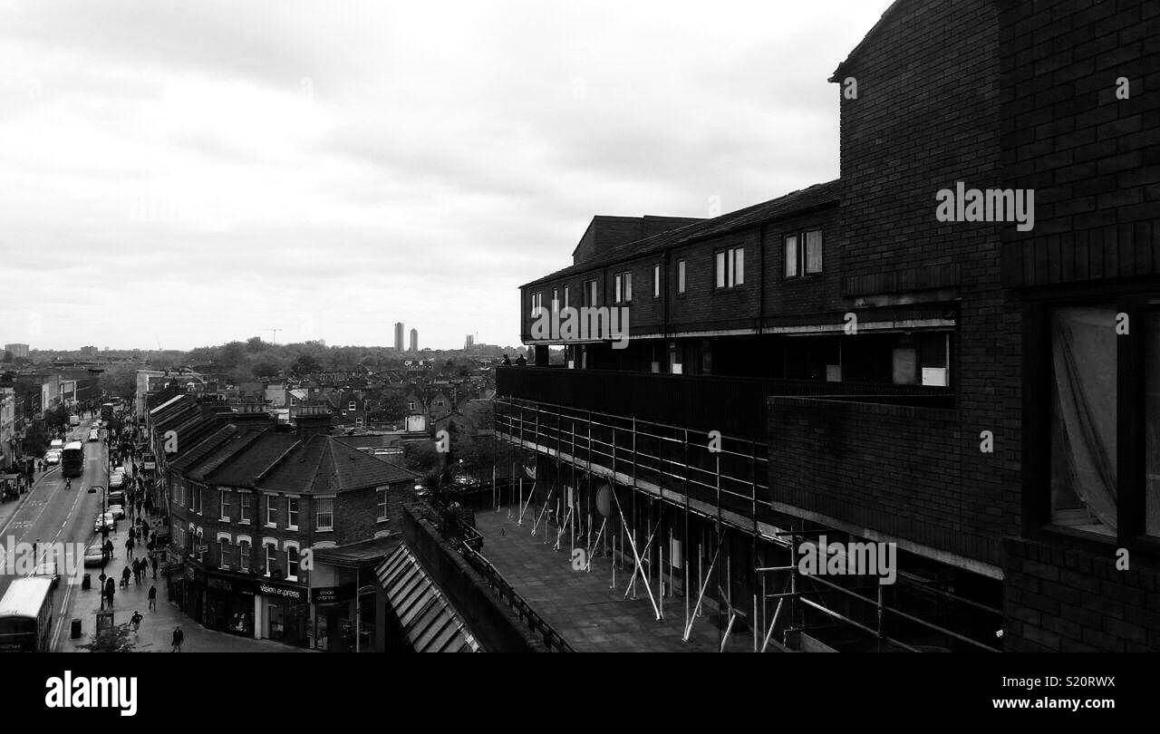 Sky City Housing Estate overlooking Wood Green High Road Stock Photo