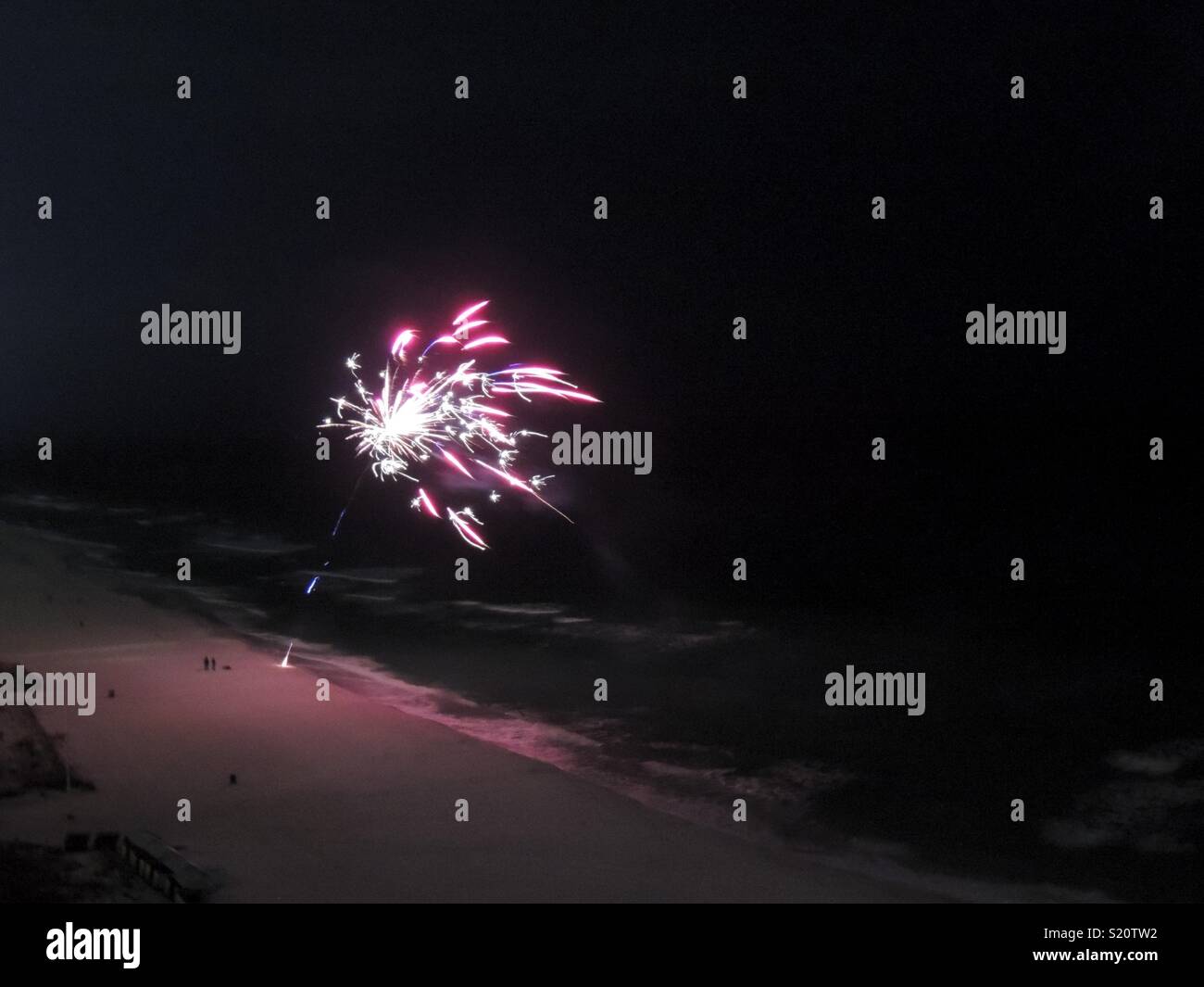 Fireworks on the beach in Panama City Beach, Florida Stock Photo Alamy