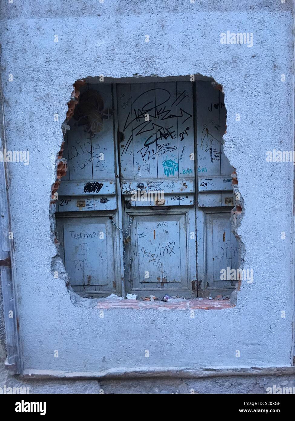 Girona - hole in the wall Stock Photo