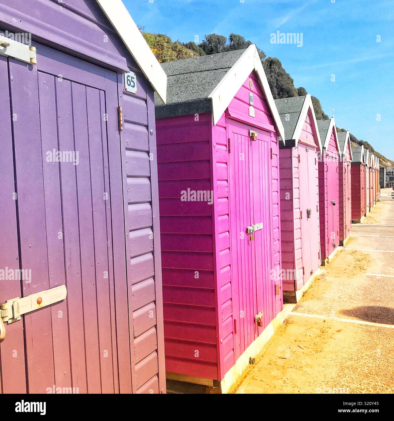 Purple beach hut hires stock photography and images Alamy