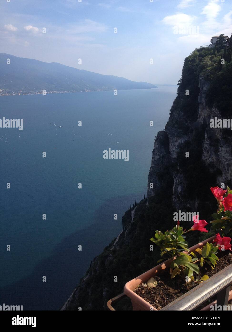 Terrace in Pieve, Lake Garda Stock Photo