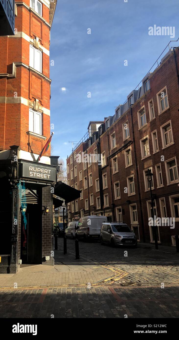 Clear skies in Rupert Street, Soho Stock Photo