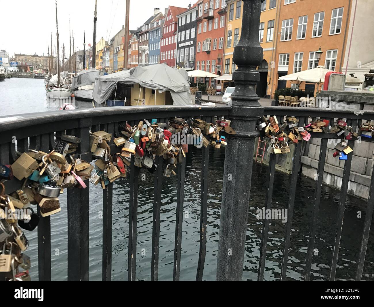 Lovelock bridge Copenhagen Stock Photo Alamy