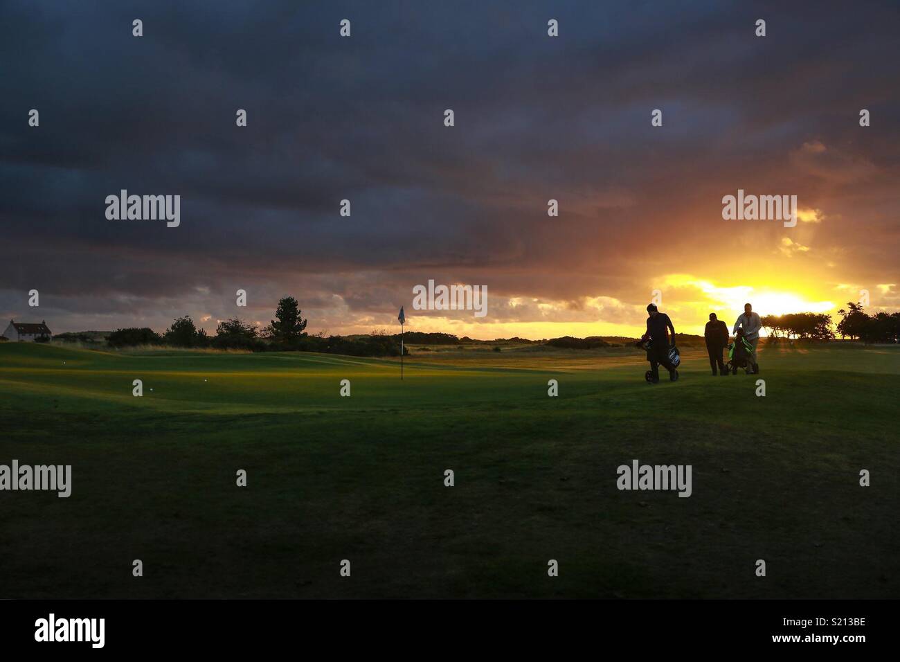 Early morning golf in St. Andrews Stock Photo