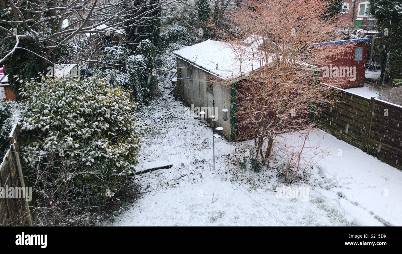 Back garden snow hi-res stock photography and images - Alamy