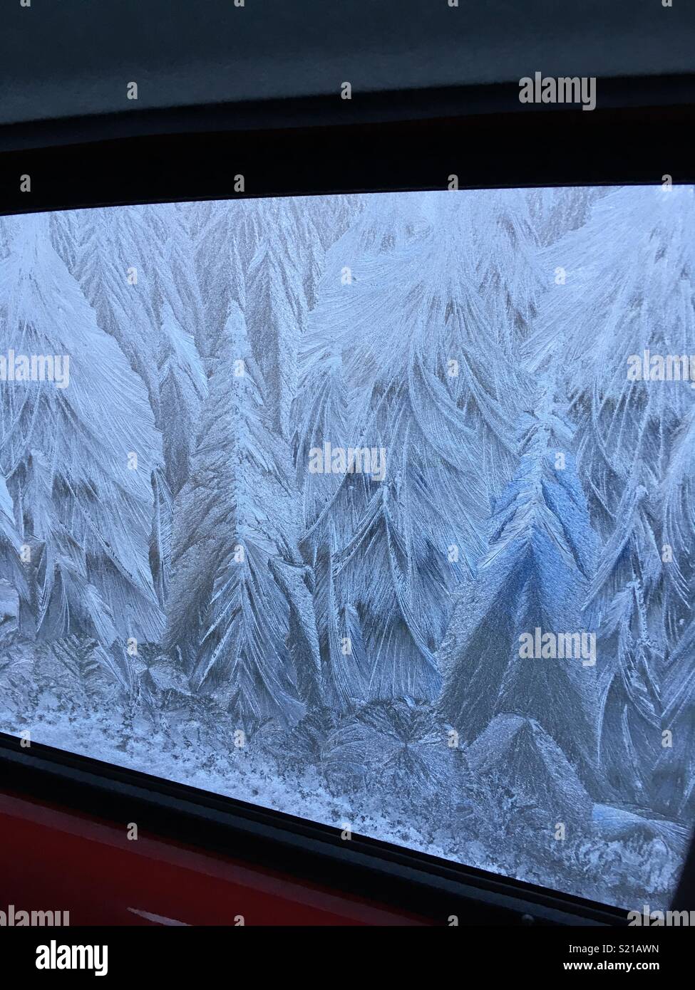 Frost on car window Stock Photo