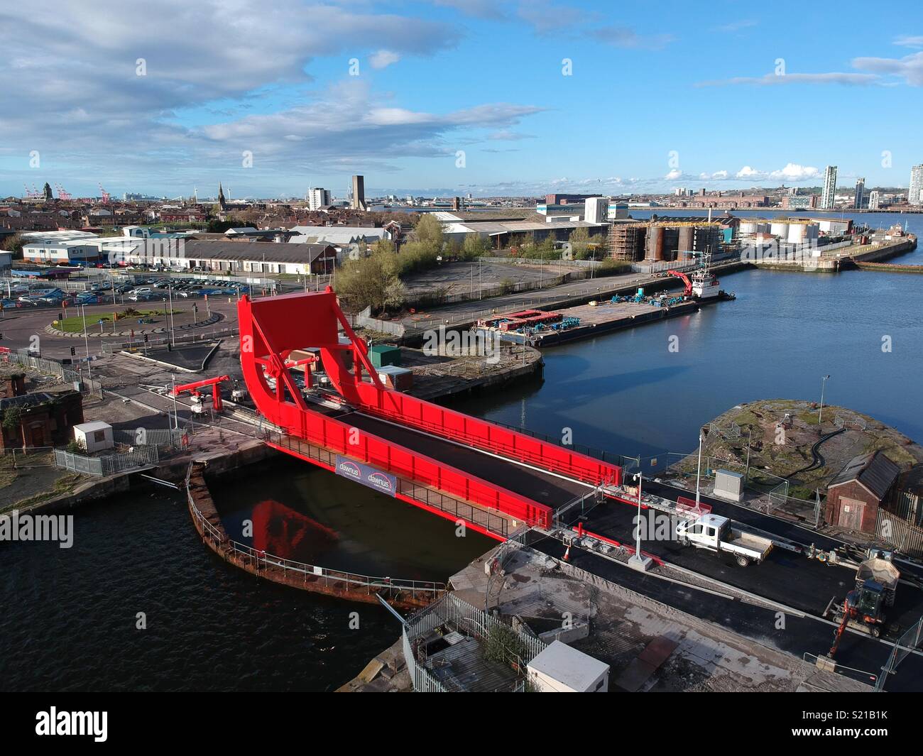 New bridge East Float Quay, North West England Stock Photo Alamy