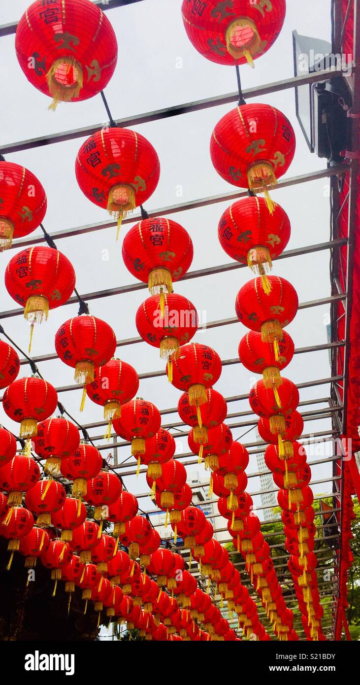 Chinese New Year lanterns in Singapore Stock Photo