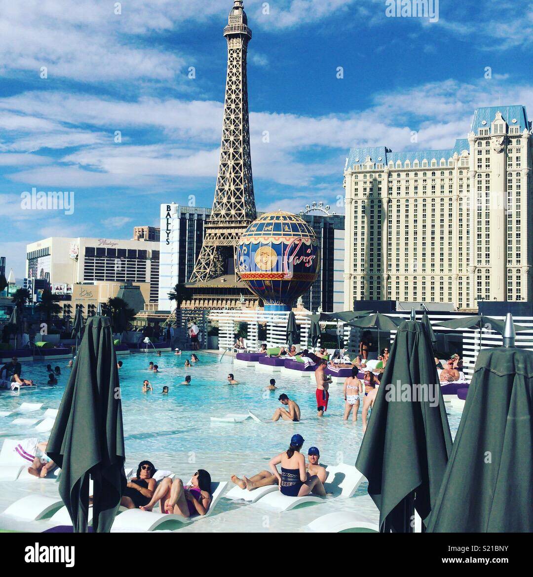 Las Vegas pool view from the cosmopolitan hotel Stock Photo