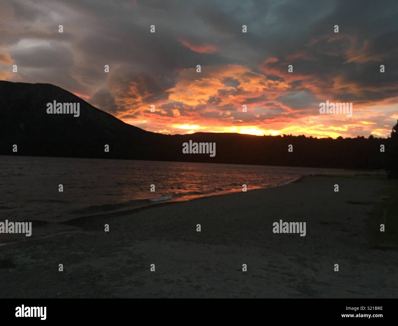 New Zealand sunset Stock Photo - Alamy