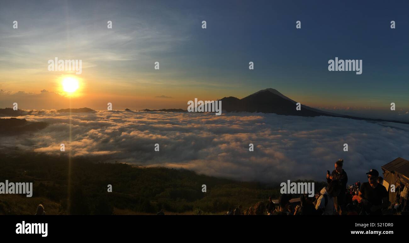 Sunrise at Mount Agung, Bali Stock Photo