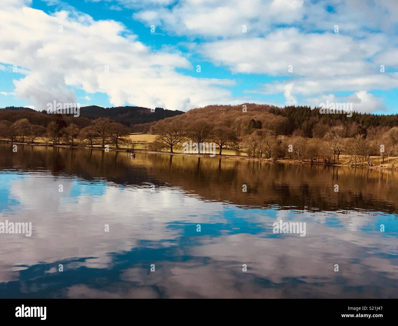 Back to nature, boating on Lake Windermere Stock Photo Alamy