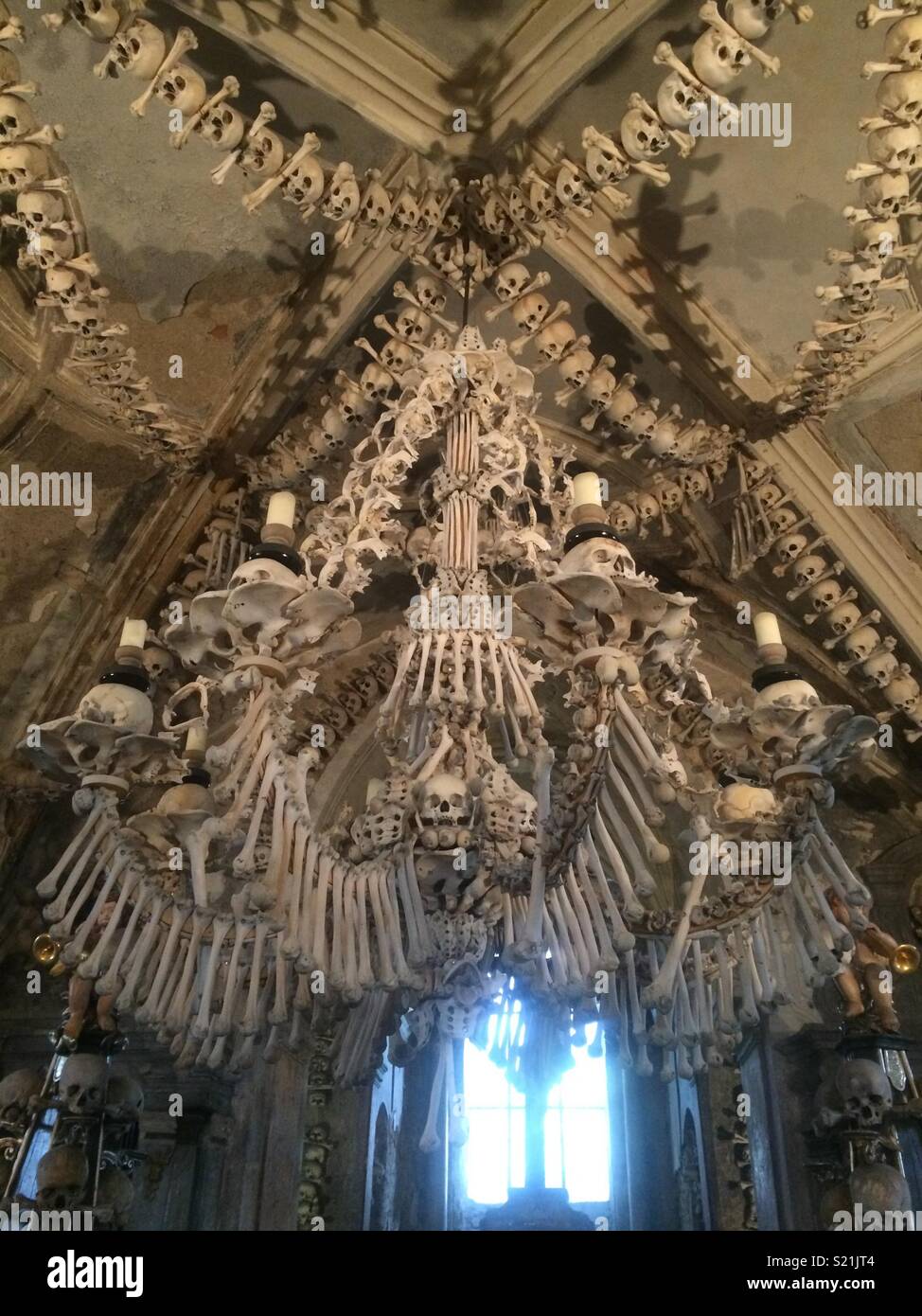 Chandelier Made Of Human Bones In Kutna Hora Czech Republic Stock Chandelier Made Of Human Bones In Kutna Hora Czech Republic