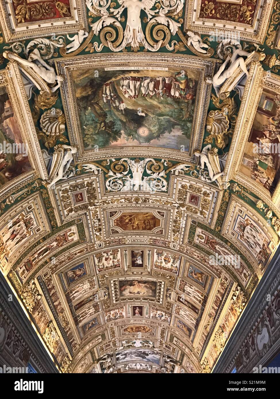 Ceiling Artwork In The Sistine Chapel Rome Italy Stock