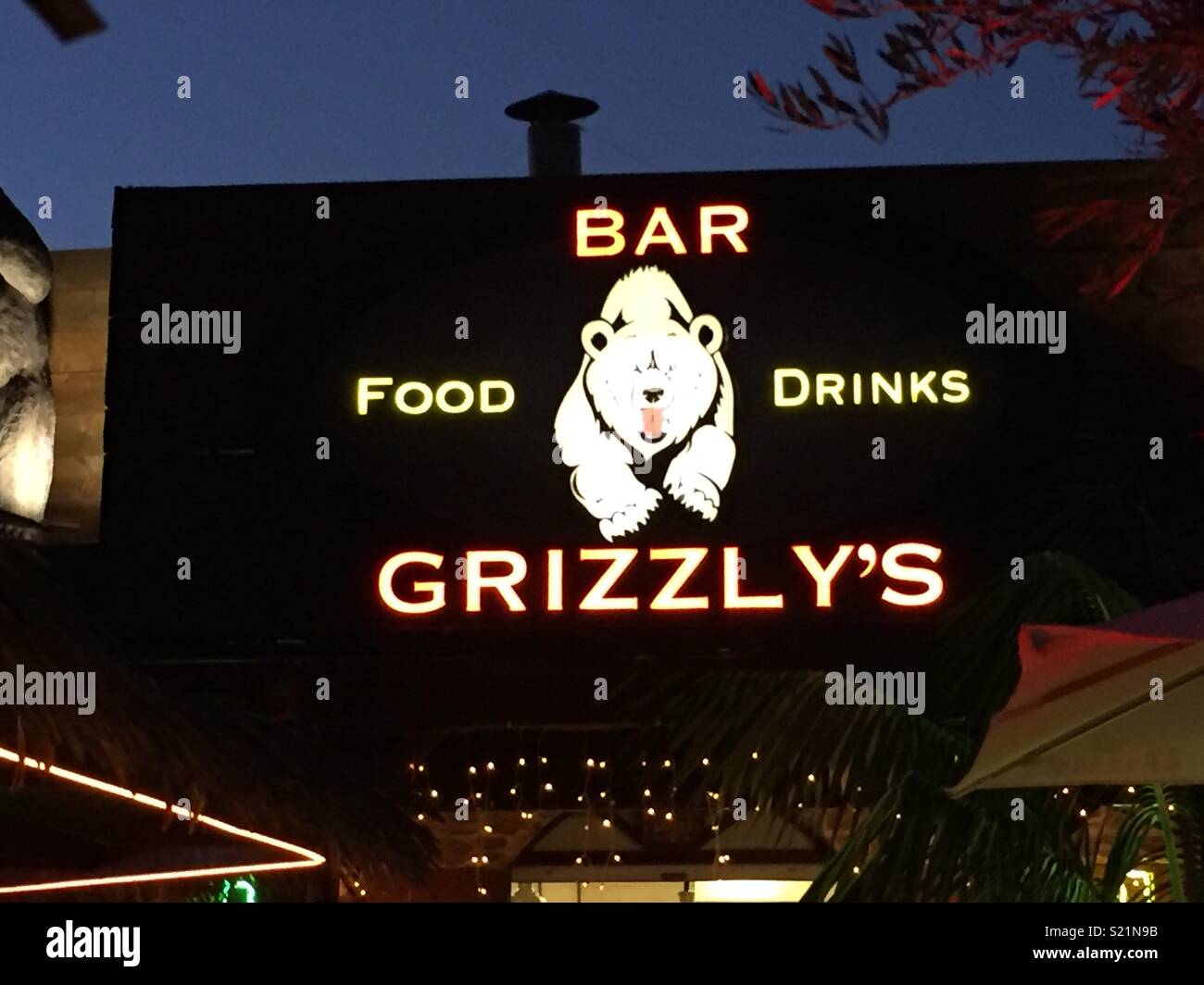 Grizzlys bar in calpe Spain Stock Photo