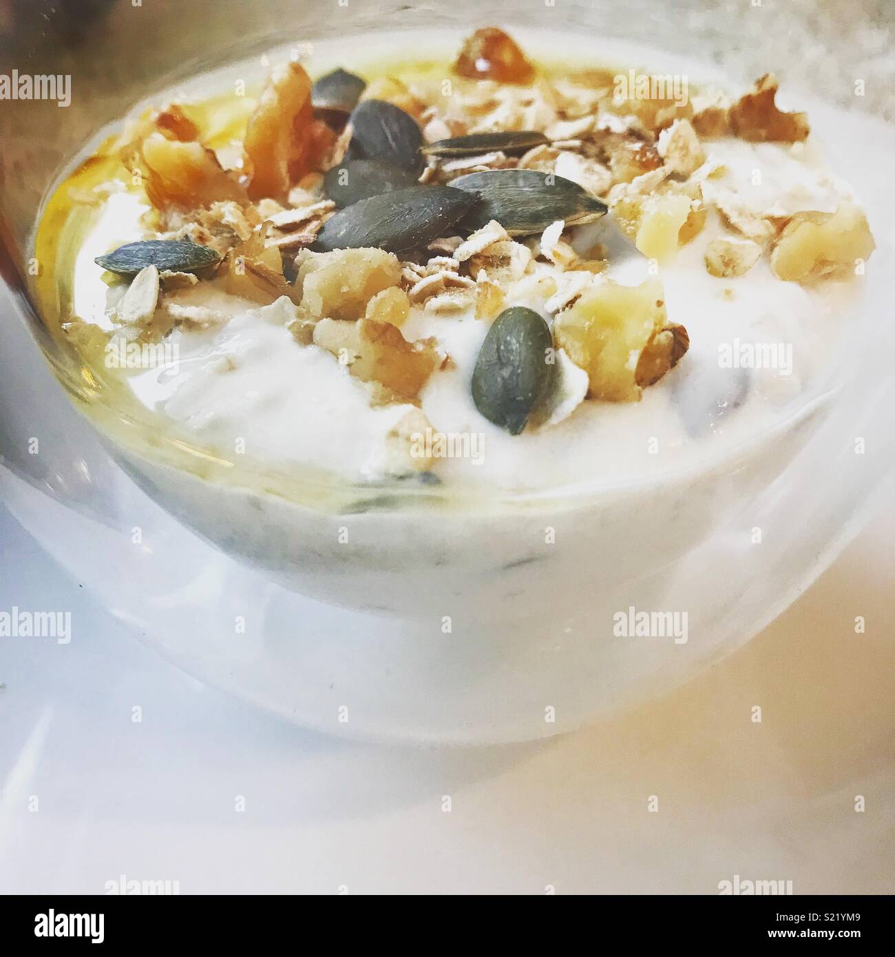 Seed and nut yoghurt Stock Photo Alamy