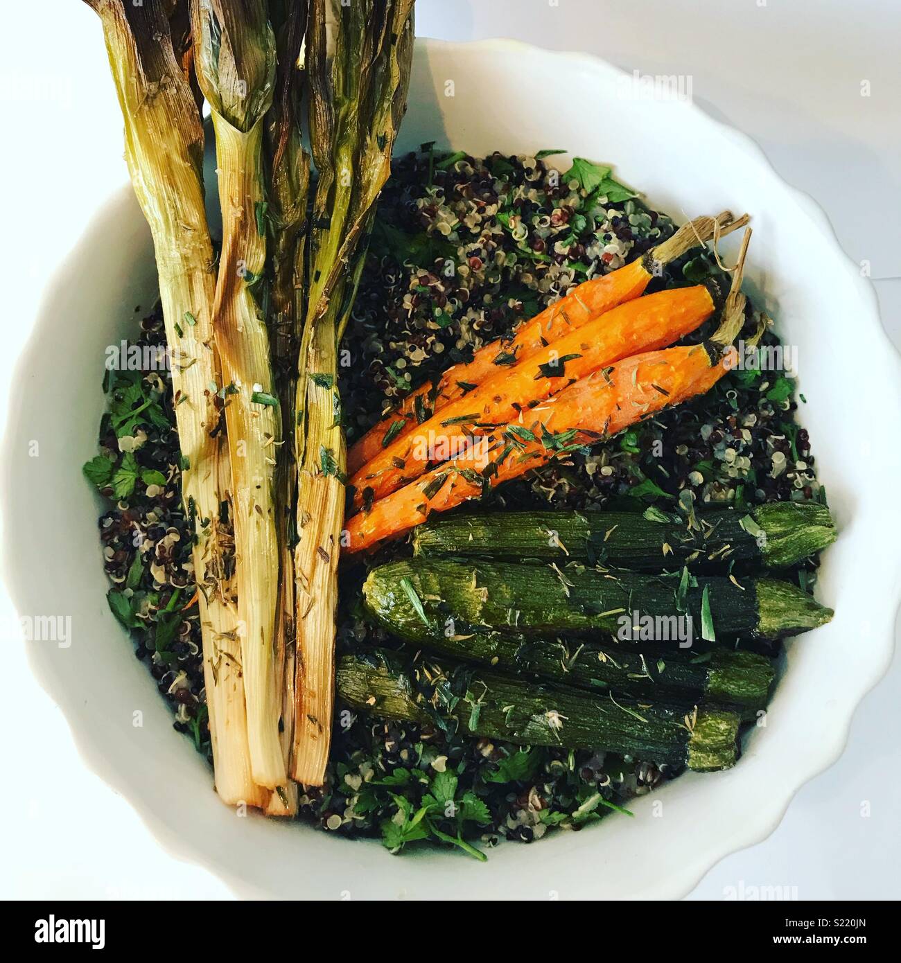 Baby vegetable quinoa salad Stock Photo Alamy