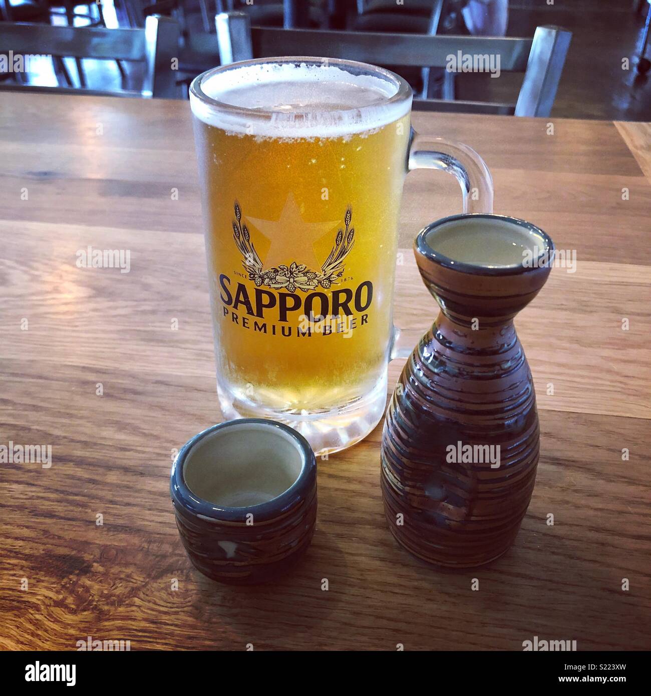 Japanese beer and sake Stock Photo Alamy