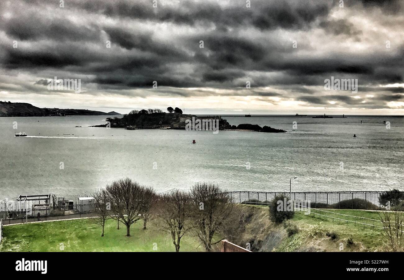 Plymouth UK, drakes island, Stock Photo