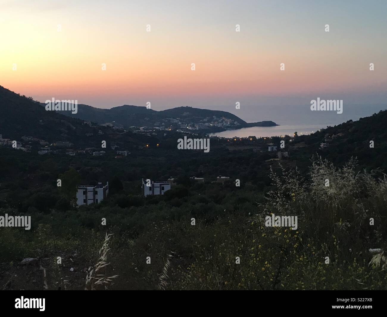 Sunset in Crete Stock Photo