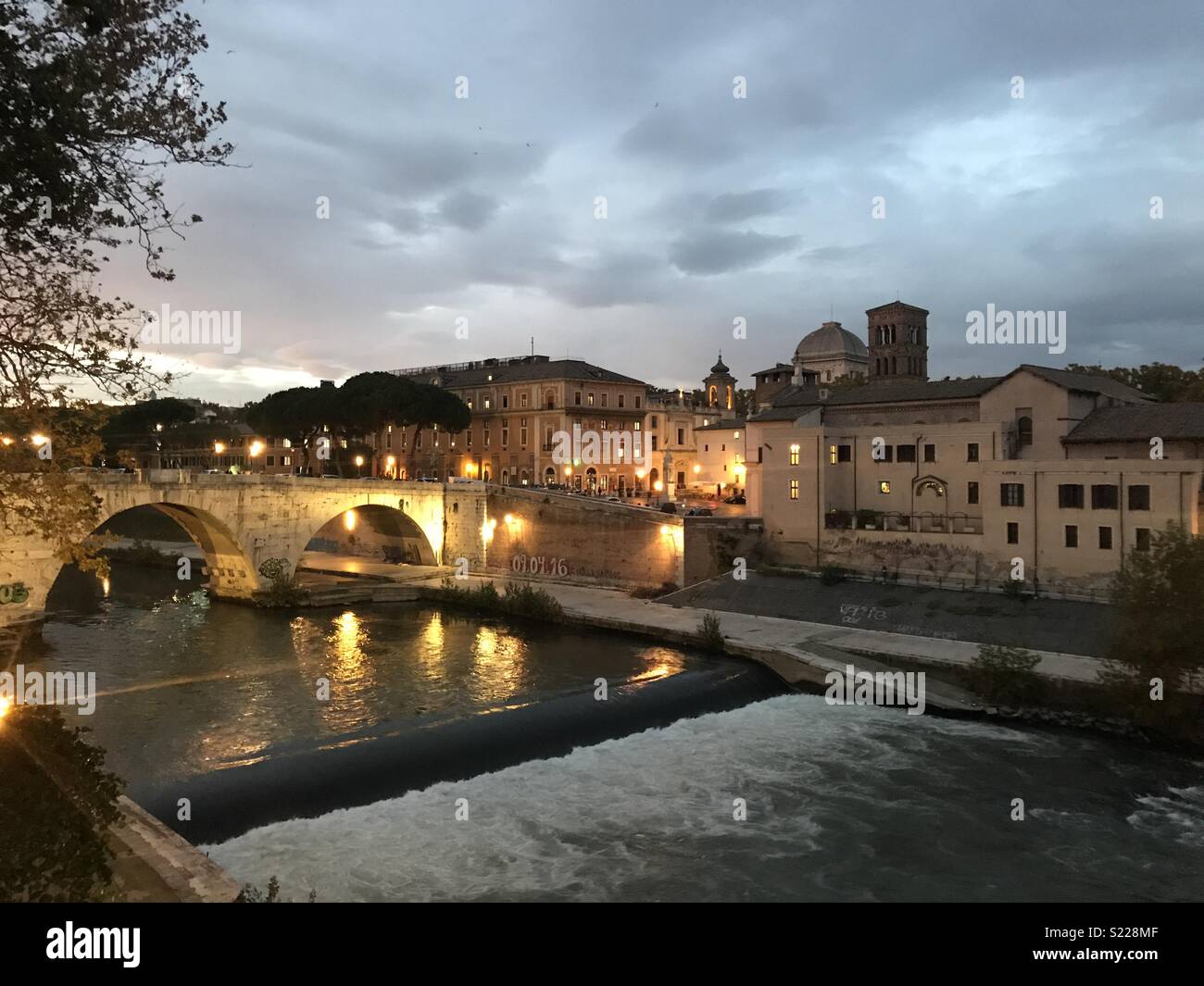 View of the Tevere River in Rome Stock Photo