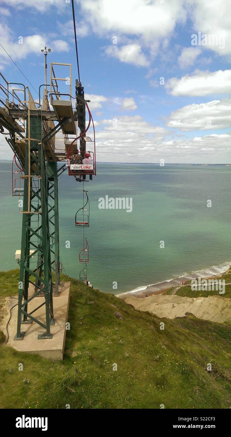 Chair lift in the Isle of Wight Stock Photo Alamy