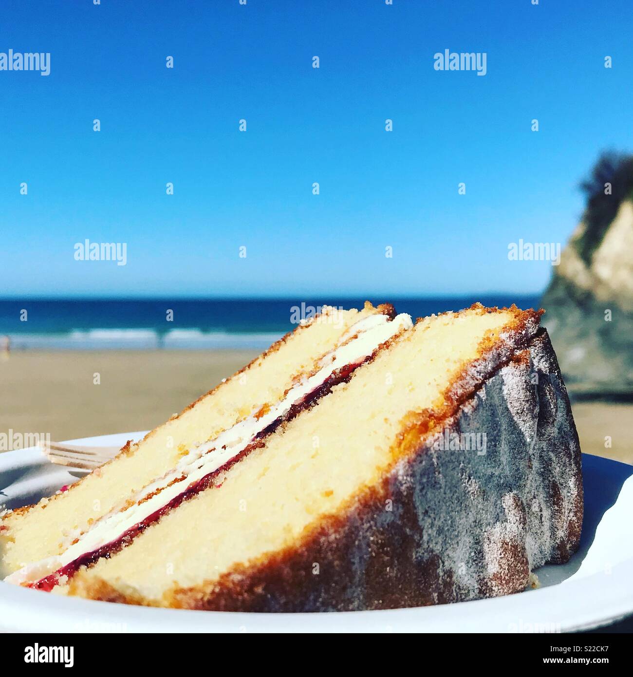 Cake by the Ocean Stock Photo