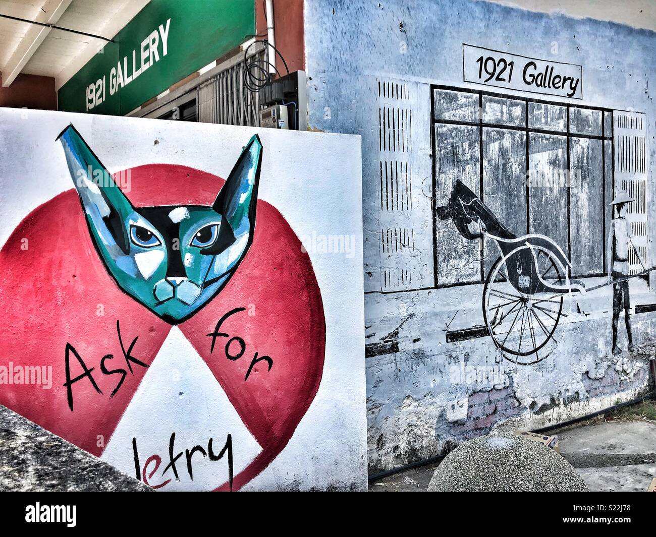 Historic wall art in Penang, Malaysia Stock Photo Alamy