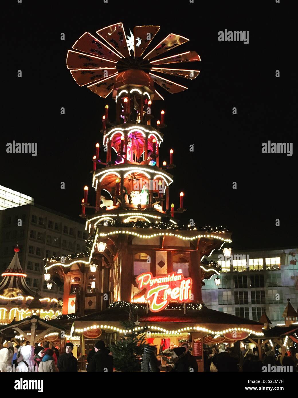 Berlin Christmas market stall Stock Photo