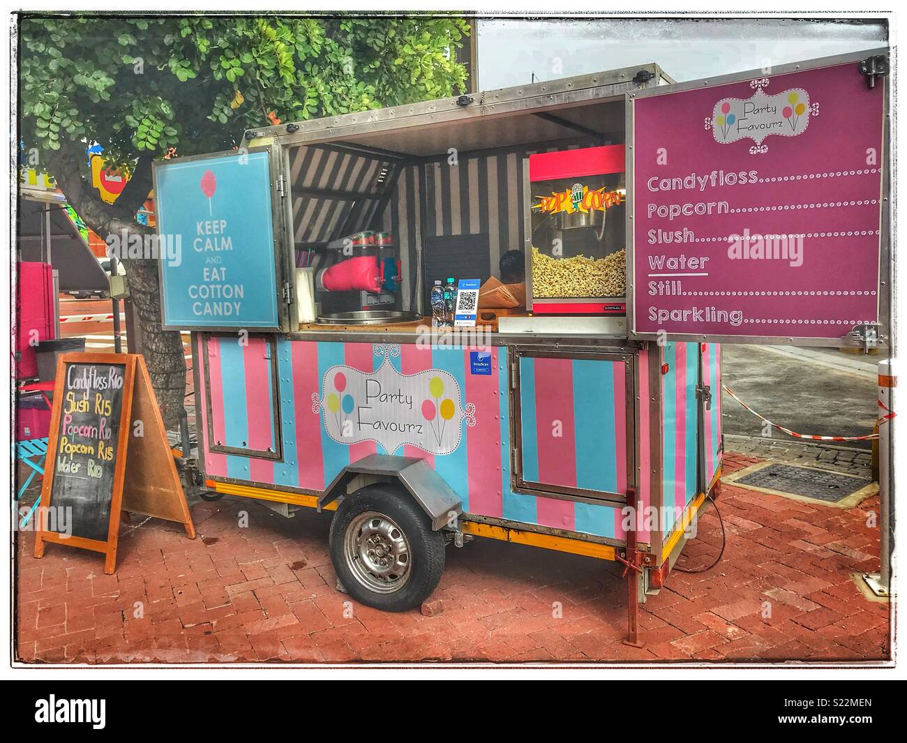 Cotton candy and popcorn food truck, V&A Waterfront, Cape Town, South Africa Stock Photo ...