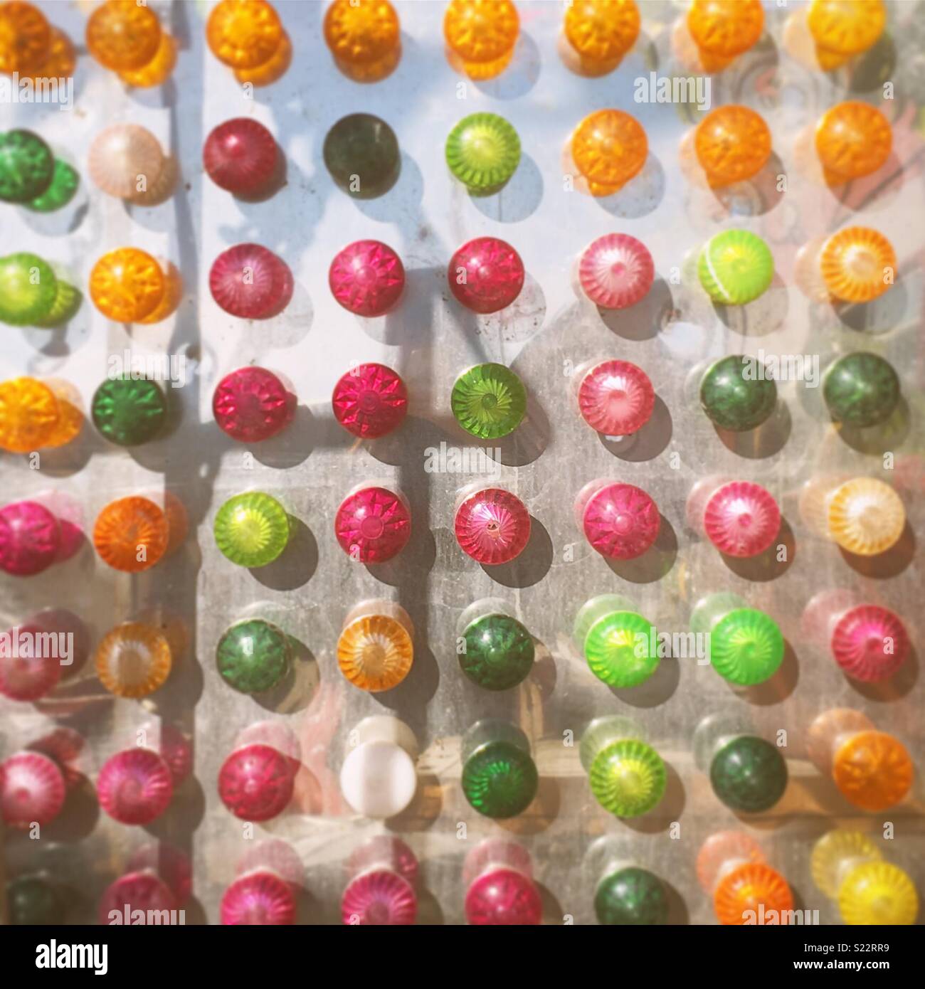 Fairground lights in a grid Stock Photo Alamy