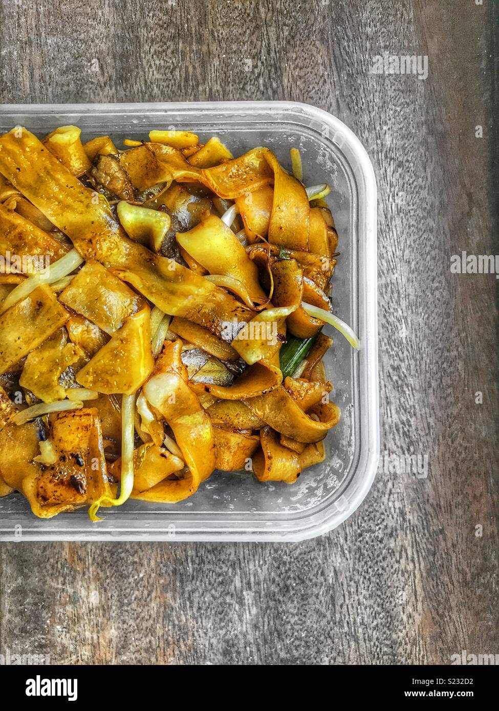 Beef fried ho fun rice noodles Chinese takeaway - Smartphone Captured Stock Image