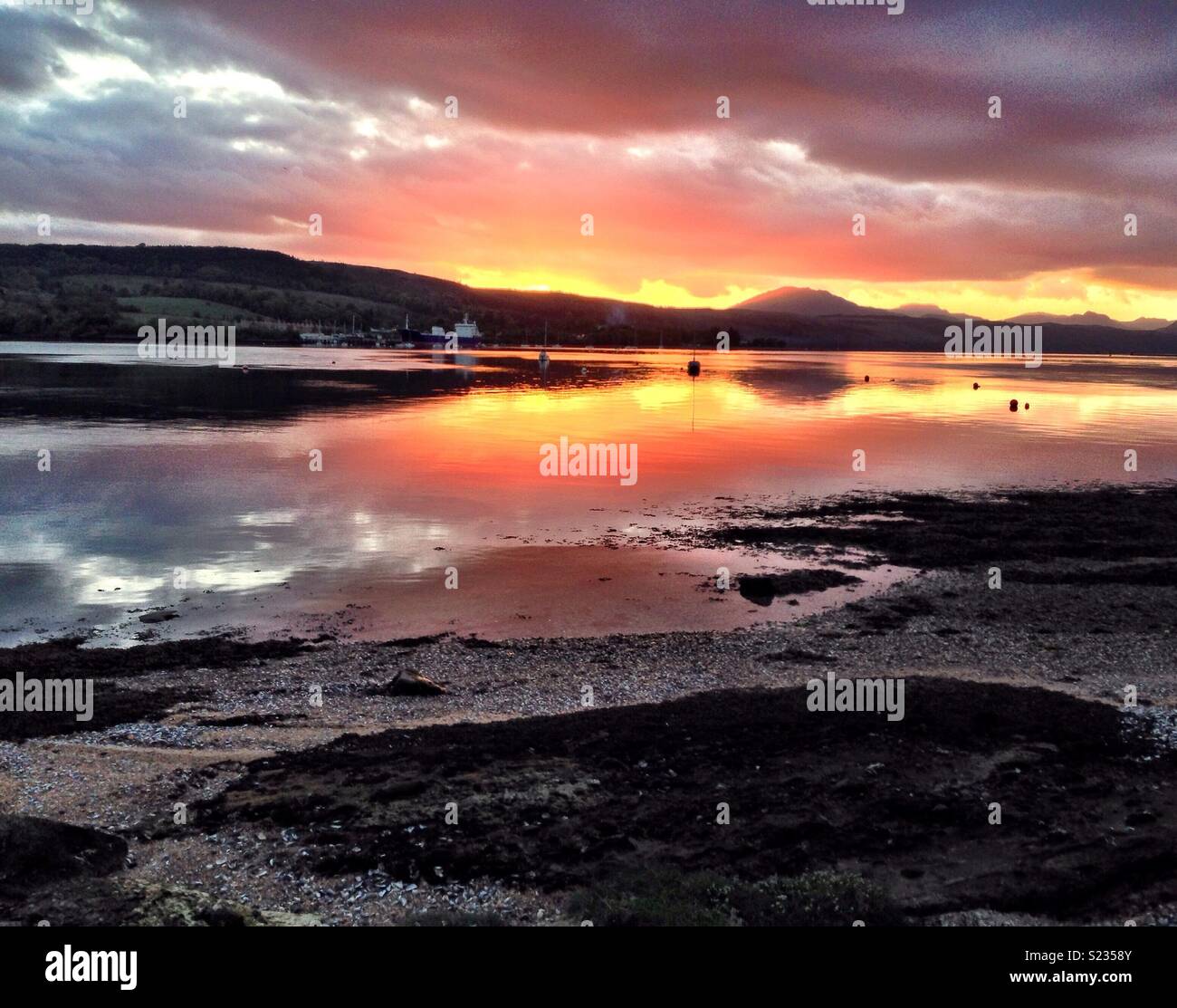 Gareloch in Scotland at sunset Stock Photo Alamy