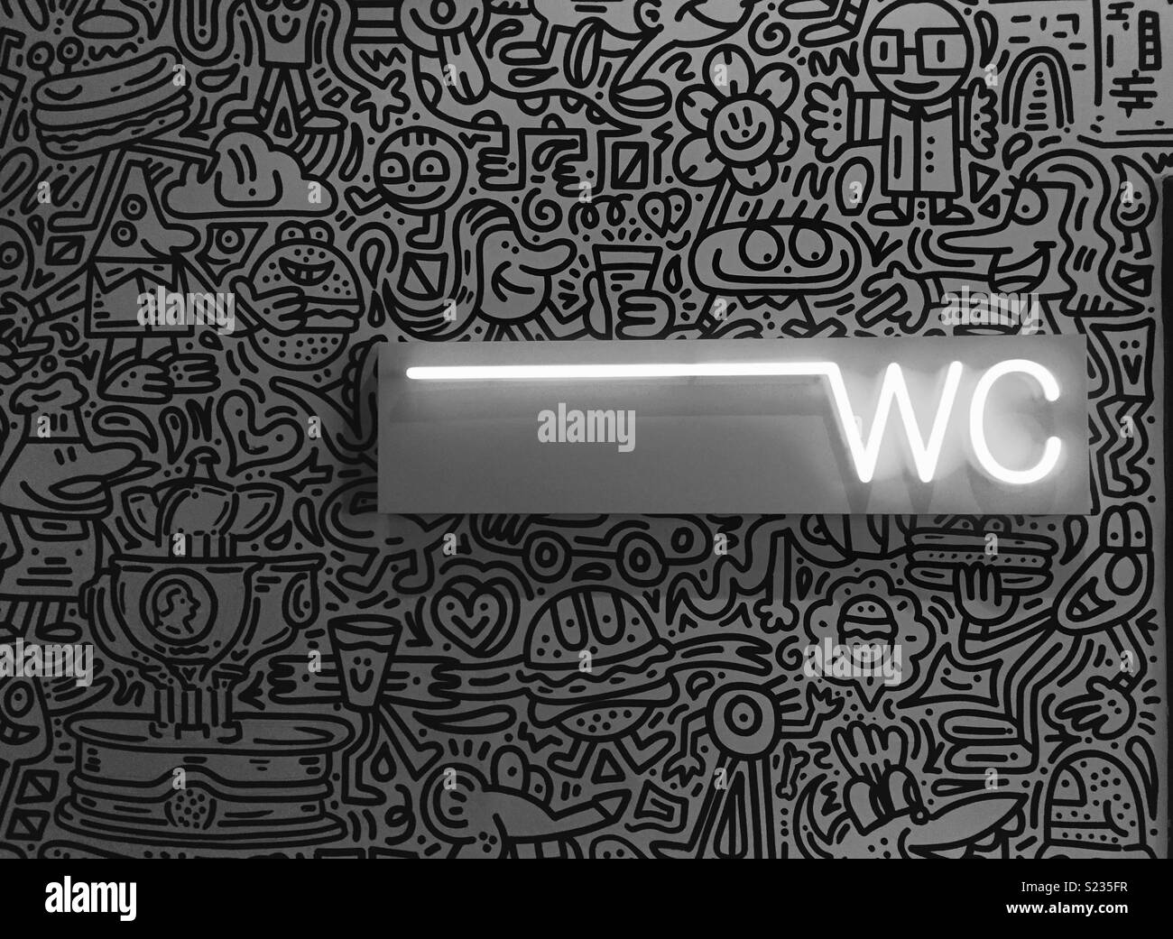 Taken on a trip to St Andrews to a cool bar with Keith Haring style decor - Smartphone Captured Stock Image