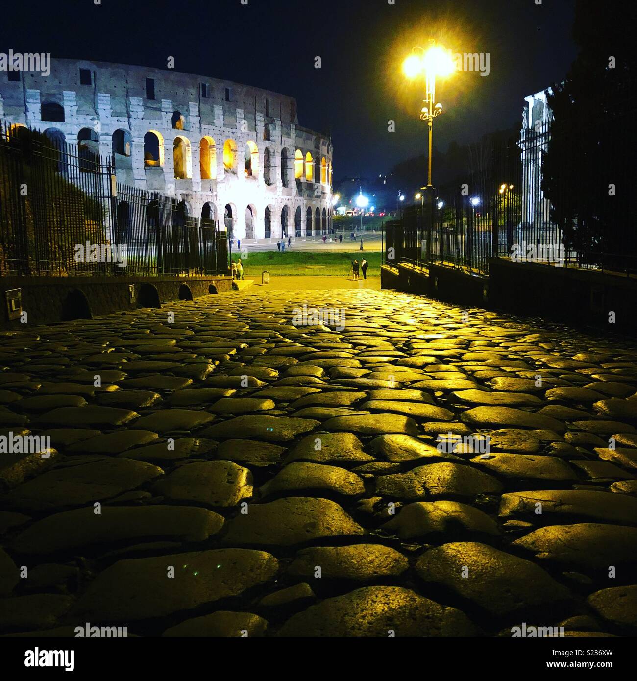 Street scene with colosseum, Rome, Italy - Smartphone Captured Stock Image