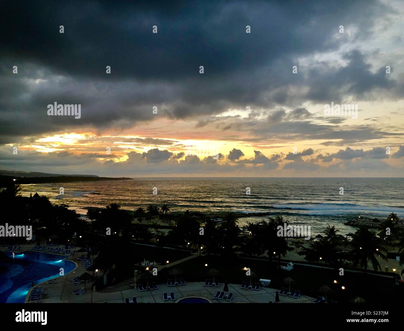 Caribbean sun set Stock Photo