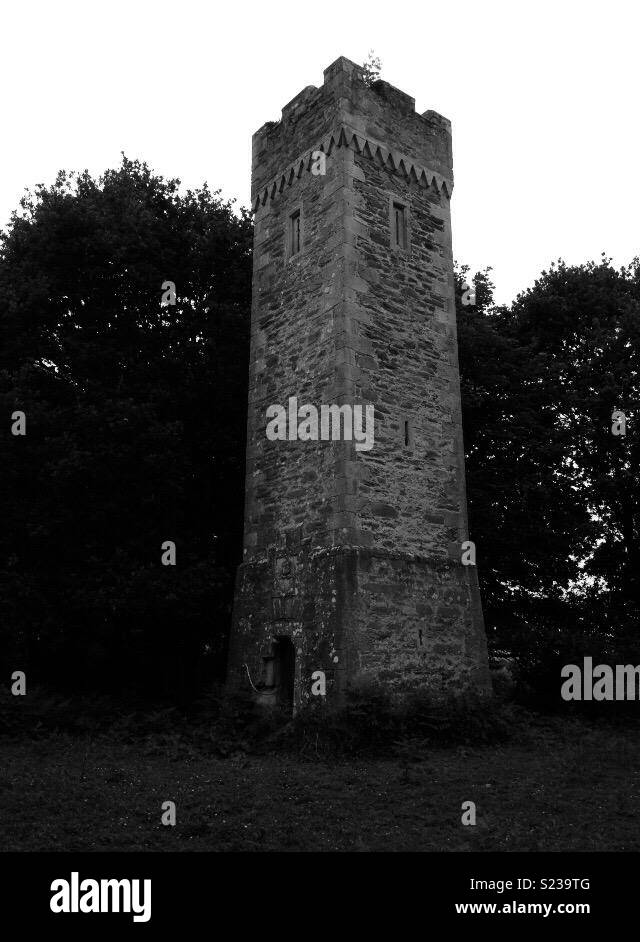 Old stone tower Black and White Stock Photos & Images - Alamy