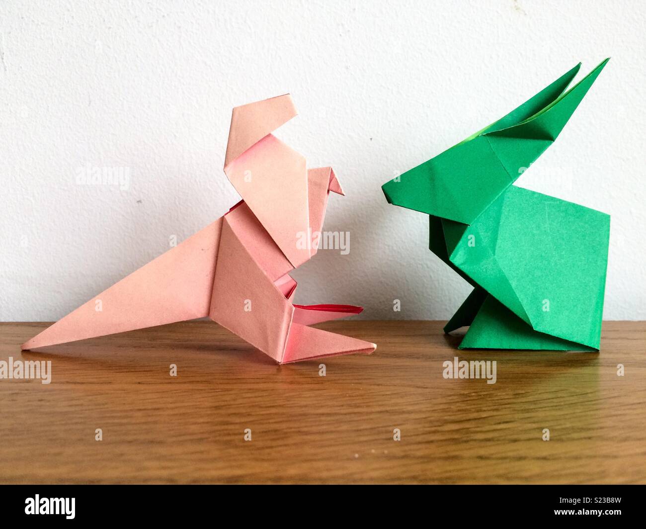 Origami face-off Stock Photo
