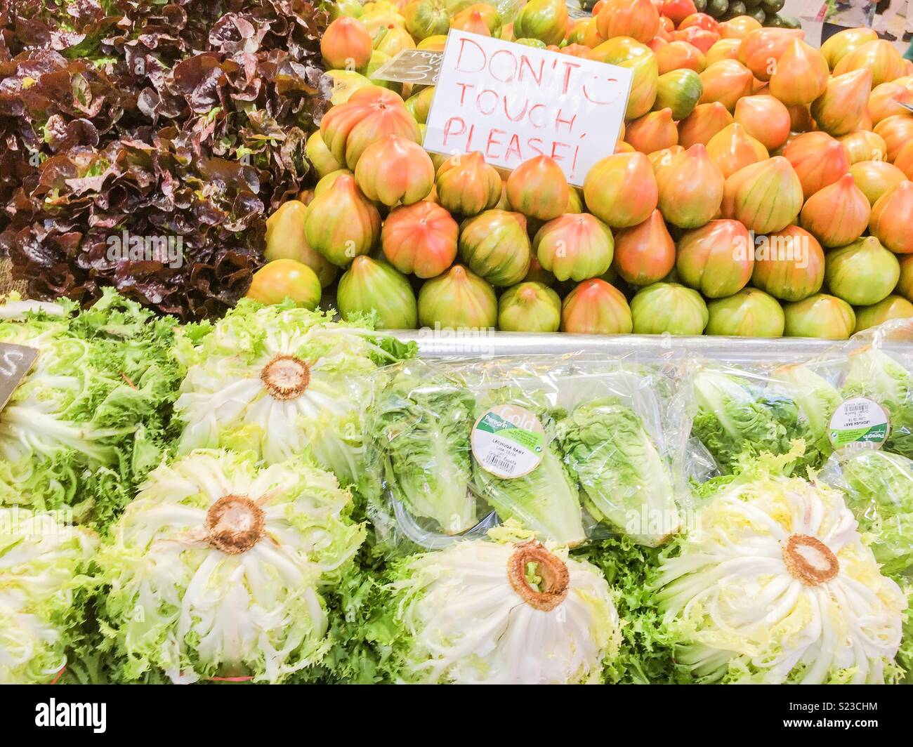 Some vegetables at Central market in Valencia, Spain - Smartphone Captured Stock Image