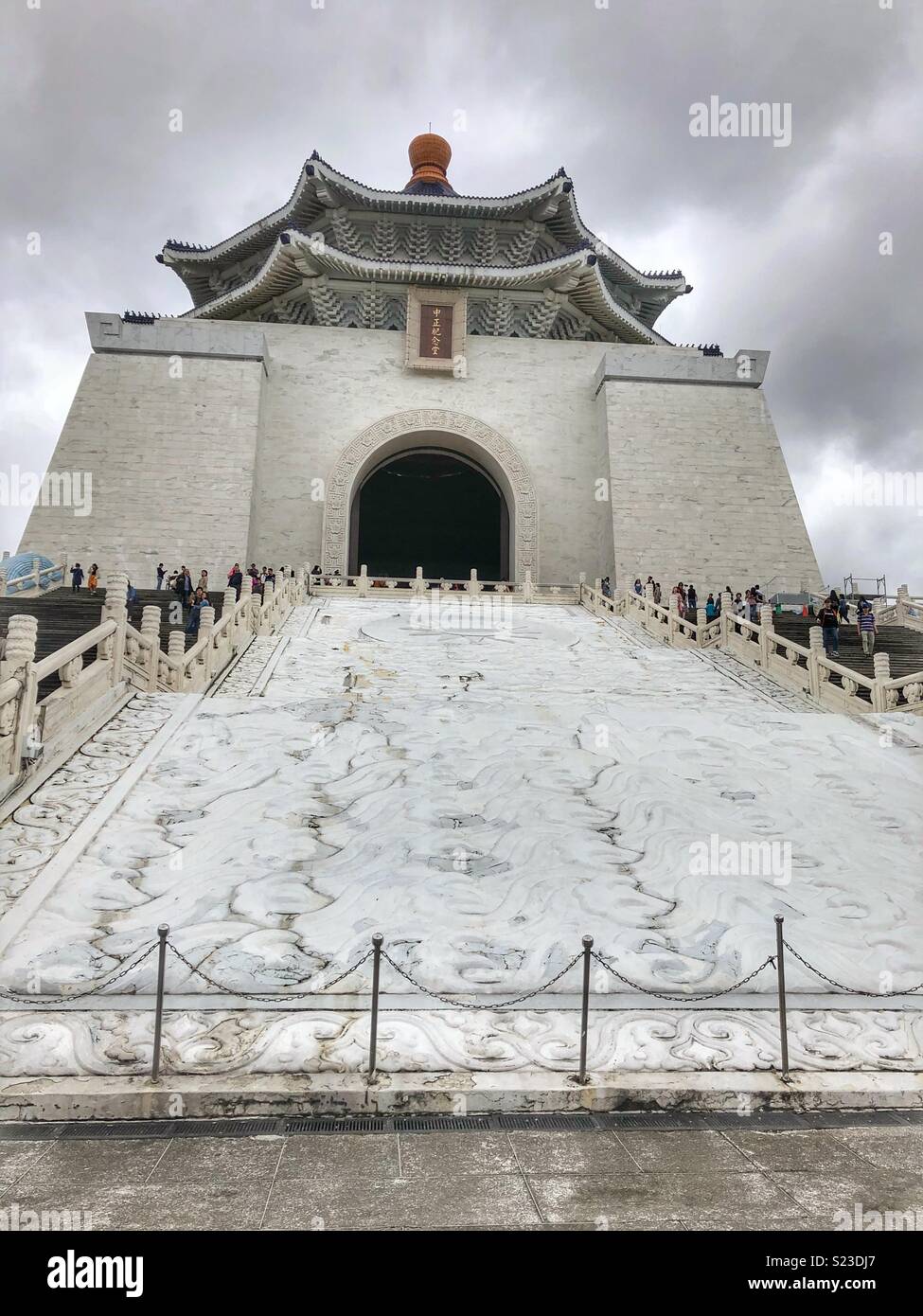 Chiang Kai-Shek Memorial on a cloudy day in Taipei. - Smartphone Captured Stock Image