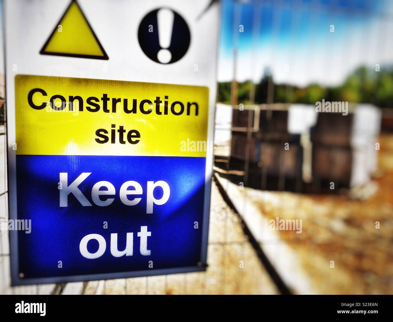 Construction site keep out sign - Smartphone Captured Stock Image