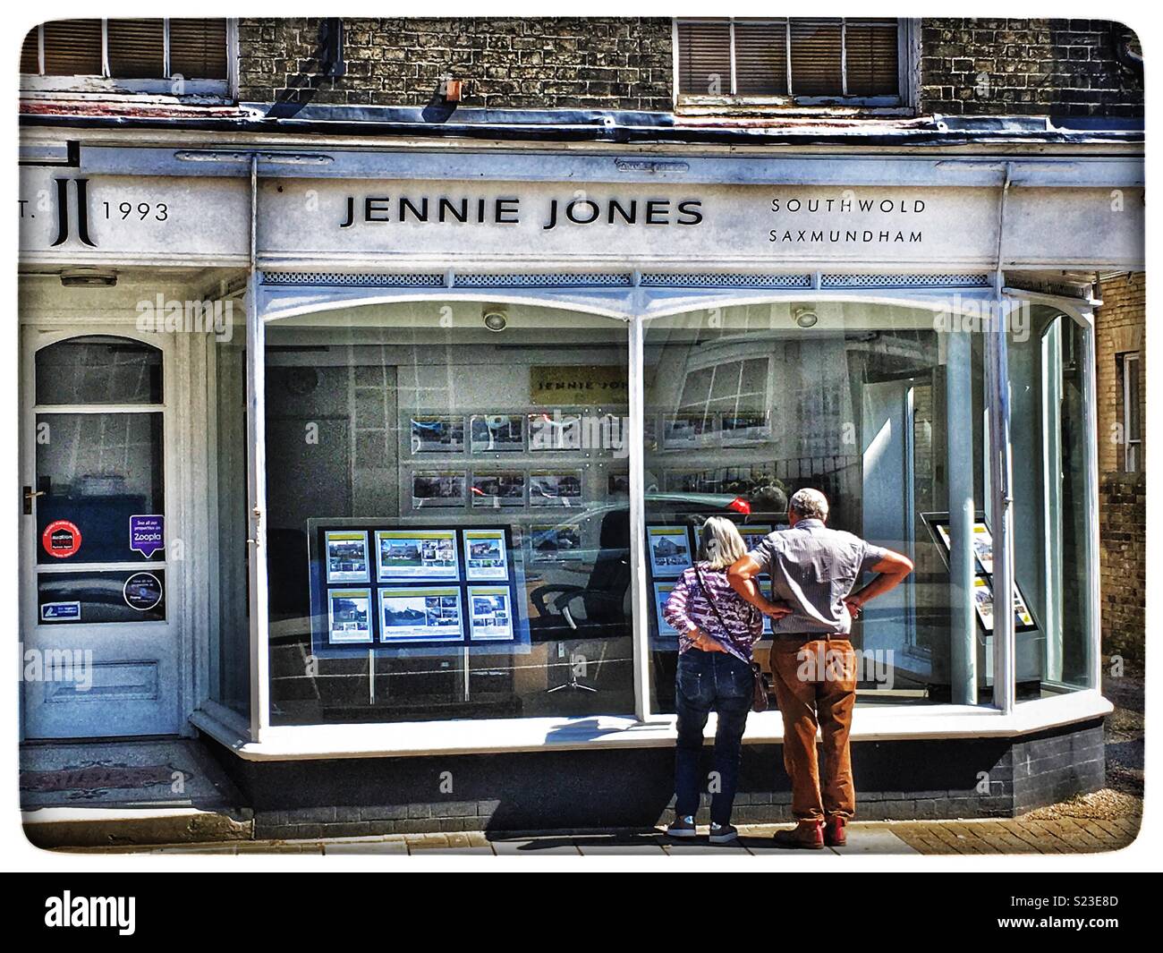 Jennie Jones estate agent, Saxmundham, Suffolk, England. - Smartphone Captured Stock Image