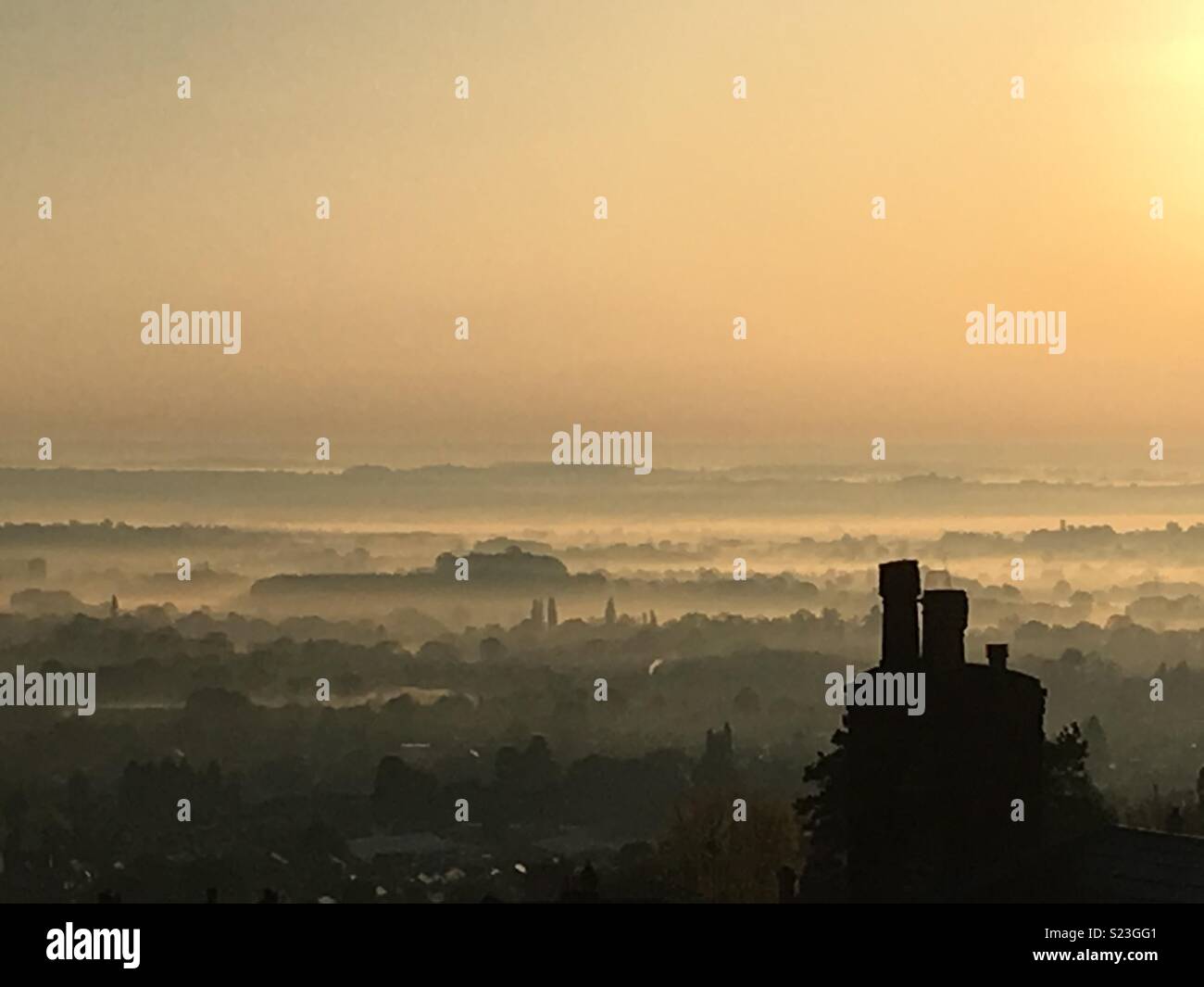 Misty May morning Malvern U.K. - Smartphone Captured Stock Image