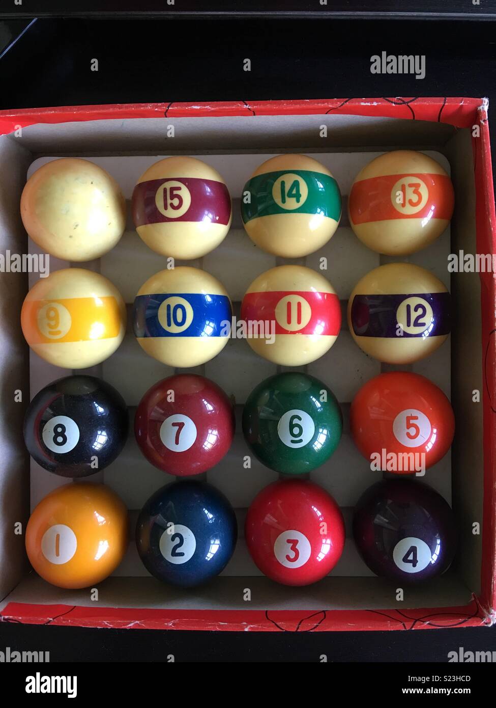 American pool balls Stock Photo